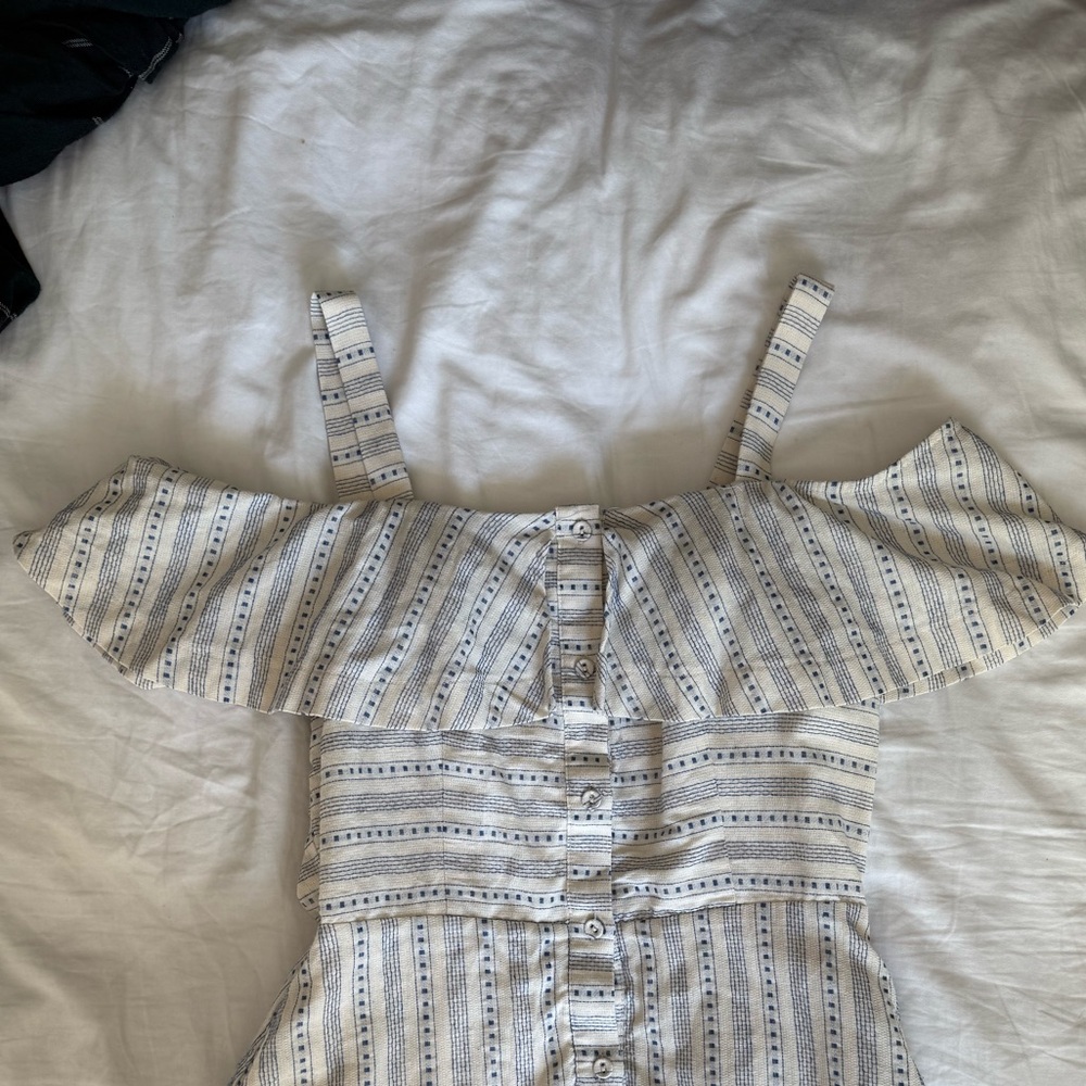 Striped Cream and Blue Sundress